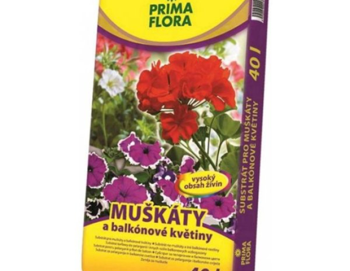 PRIMAFLORA Substrat pentru geranium și flori de balcon 40l
