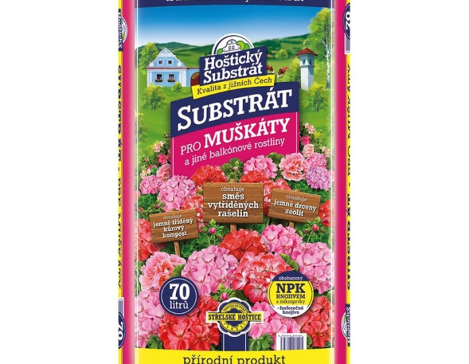 Hoštický Substrat pentru geranium și flori de balcon 70l