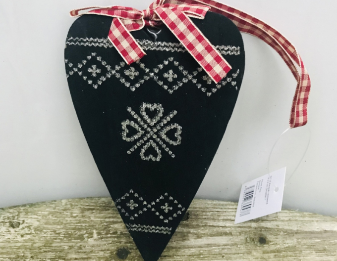 Inimă decorativă din lemn 14x9cm