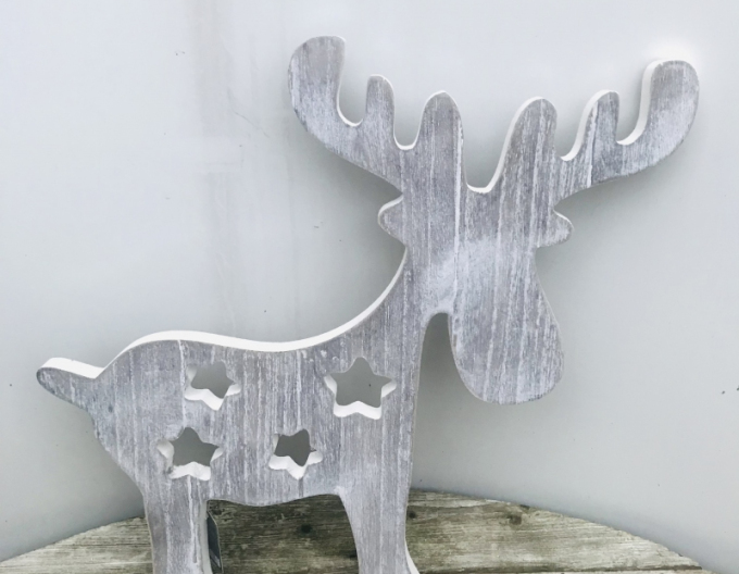 Ren sculptat din lemn 40cm