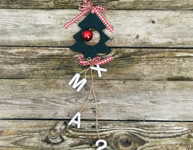 Copac decorativ din lemn pentru agățat 50cm