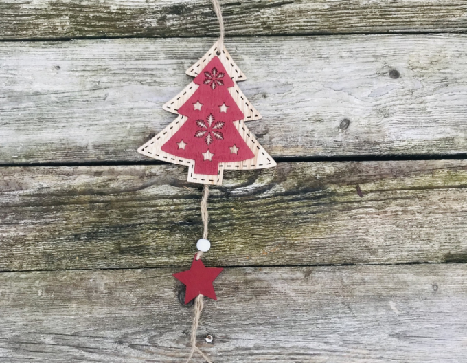 Copac din lemn pentru agățat 27cm