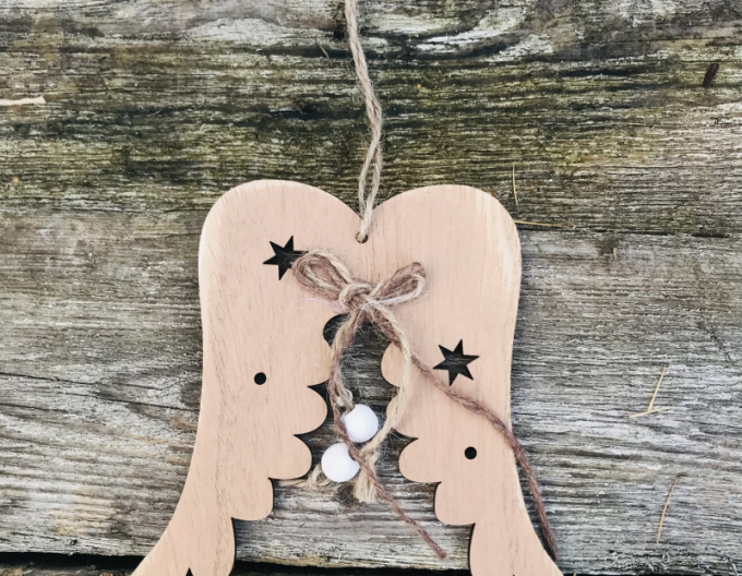 Aripi decorative din lemn pentru agățat maro