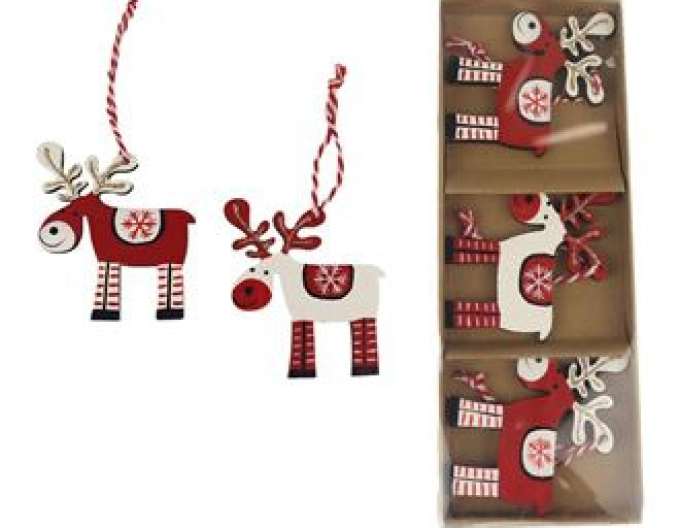 Ren decorativ din lemn pentru agățat 3pcs