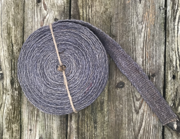 Panglică de iută albastru - maro 3cmx1m - yardage