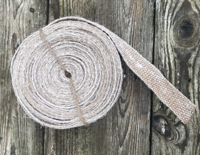 Panglică de iută fildeș 3cmx1m - metru