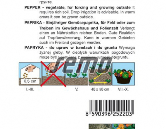 Semințe de paprika anuale ´Hamík´