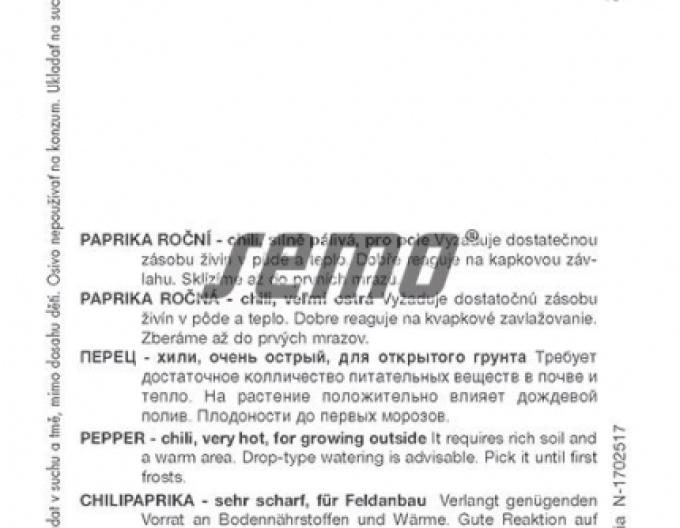 Semințe Paprika ardei iute anual "Damián