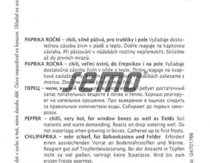 Semințe Paprika ardei iute anual ´Kristián´