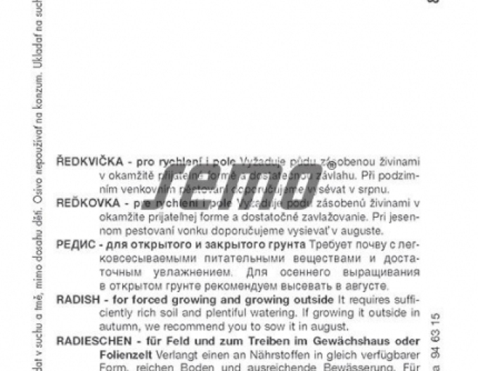 Semo Semințe de ridiche ´Granat´