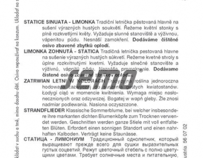 Semo semințe de Limonium - amestec pentru uscare