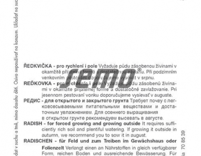 Semo Semințe de ridiche ´Prima´