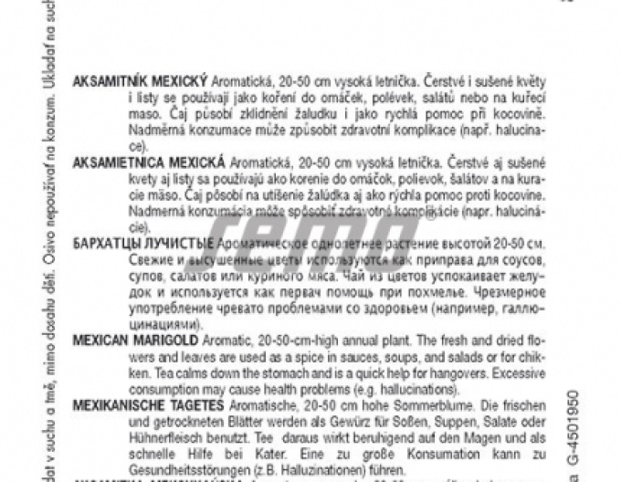 Semo Tagetes mexicană