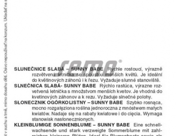 Semo Semințe de floarea soarelui ´Sunny Babe´
