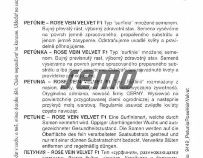 Semo semințe de petunie ´Rose Vein Velvet F1´