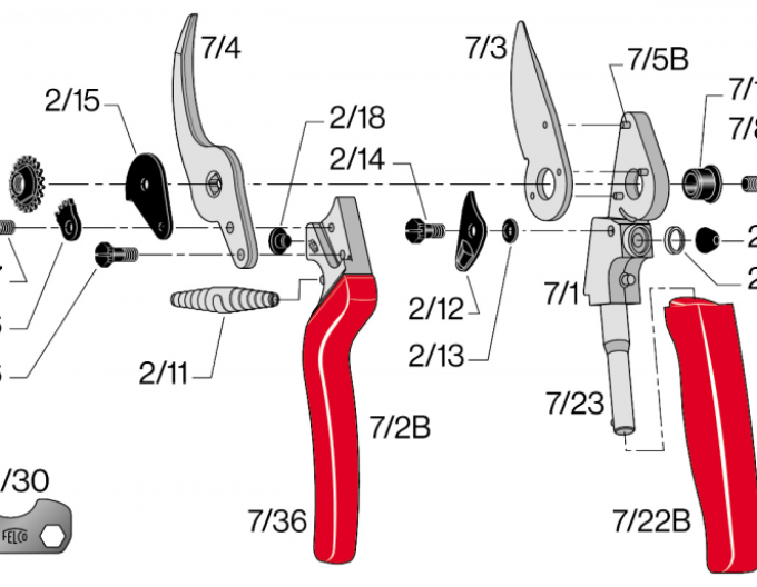 Piuliță Felco 2/9 dinți pentru șurubul central