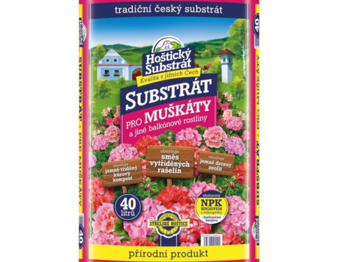 Hoštický Substrat pentru geranium și flori de balcon 40l