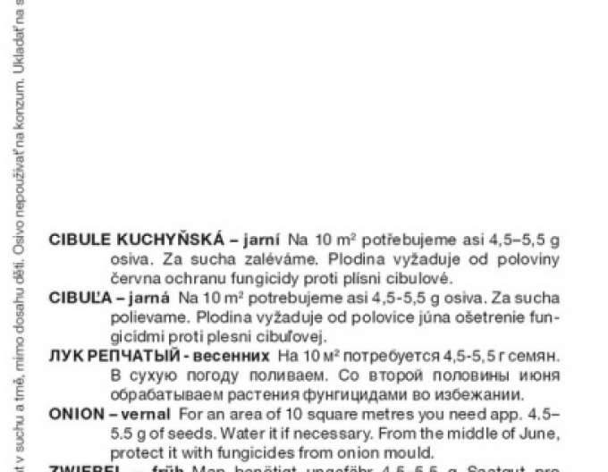 Semințe de ceapă de primăvară "Carminka