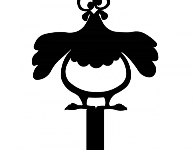 Ornament metalic de grădină - găină 30cm