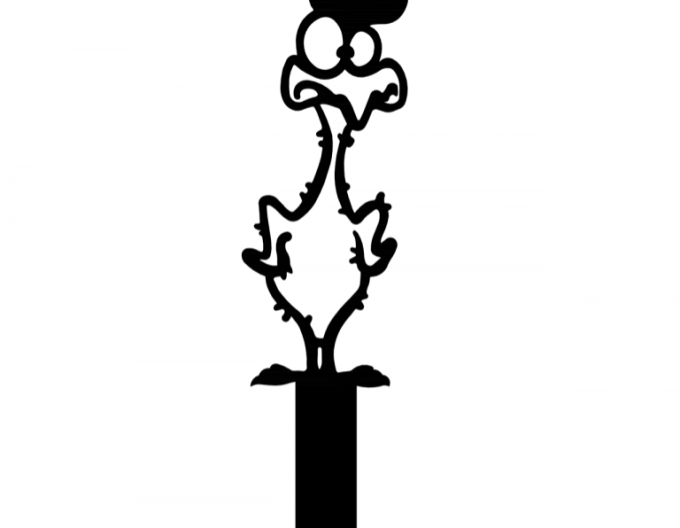 Ornament de grădină - cocoș jumulit 30cm