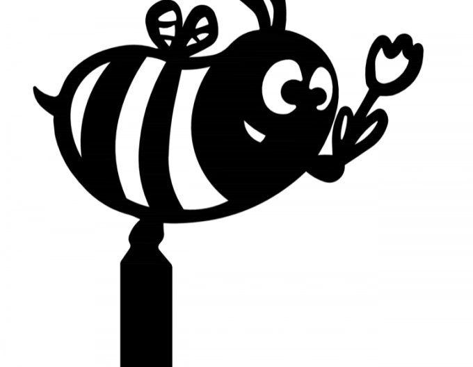 Ornament metalic de grădină  - albină 15cm