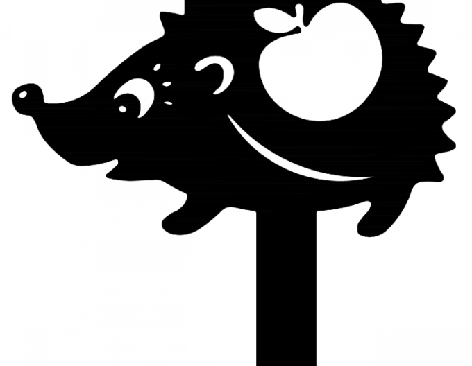 Ornament metalic de grădină - arici 15cm