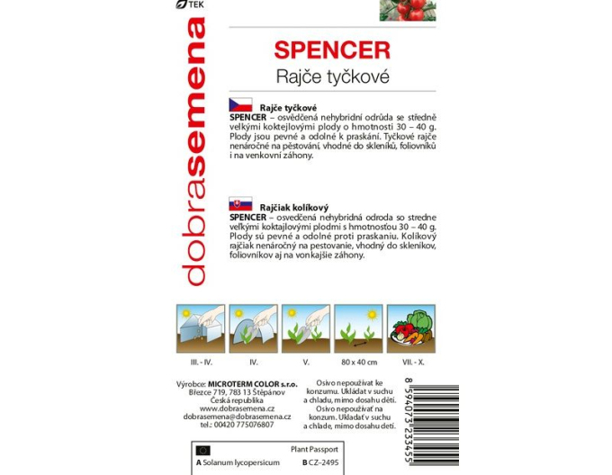 Semințe de tomate cu tulpină ´Spencer´