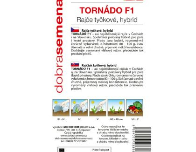 Semințe de tomate cu tulpină ´Tornado F1´