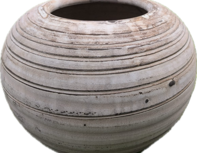 Ghiveci din lut maro deschis ´Ball S´