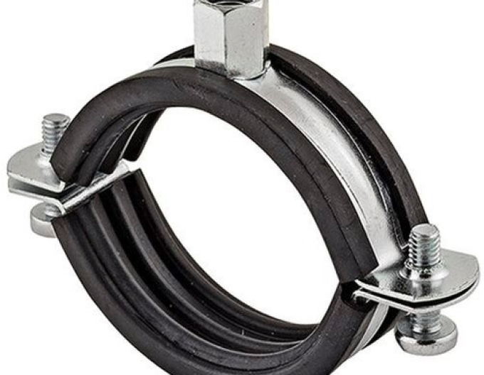 Colier cu căptușeală de cauciuc 48 - 53 mm șurub dublu M8/10