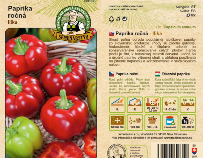Ferma de semințe Paprika anuală ´Ilika´