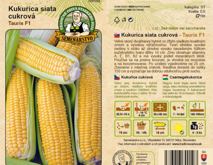Semenárstvo Porumb dulce ´Tauris F1´