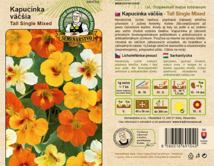 Semințe de capucina ´Tall Single Mixed´