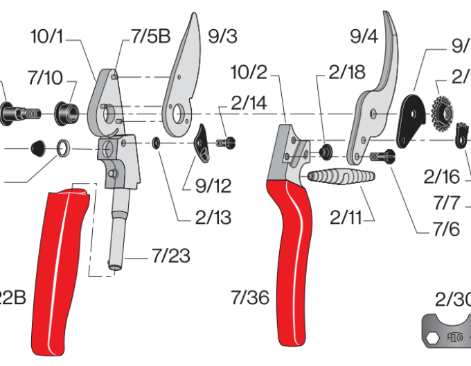 FELCO 10 Foarfece de grădină pentru stângaci