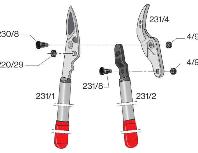 FELCO 231 Foarfece cu două mânere