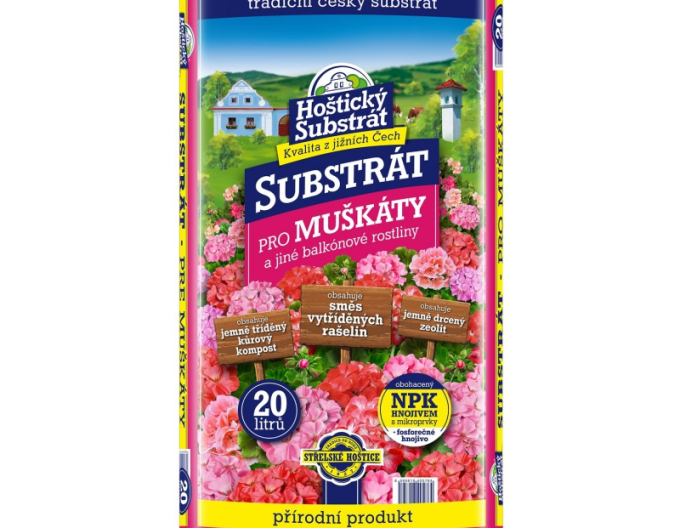 Hoštický Substrat pentru geranium și flori de balcon 20l