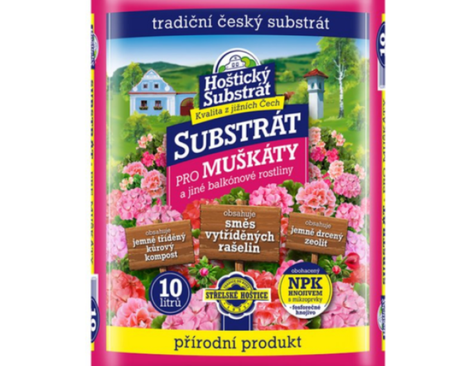 Hoštický Substrat pentru geranium și flori de balcon 10l
